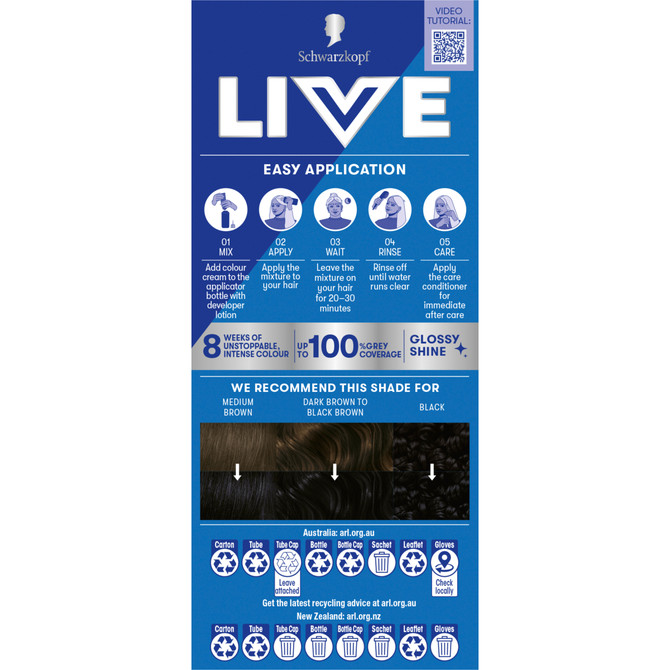 Schwarzkopf LIVE Colour Permanent 1.0 Black