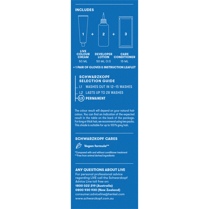 Schwarzkopf LIVE Colour Permanent 3.0 Dark Brown