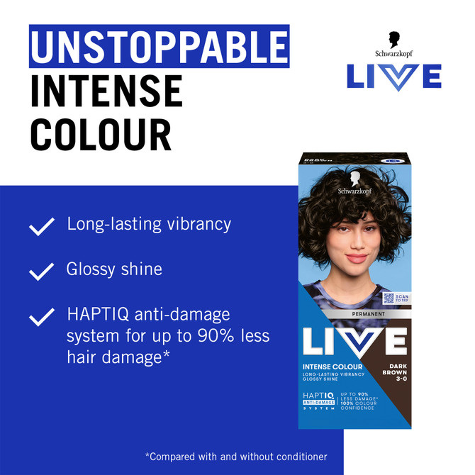 Schwarzkopf LIVE Colour Permanent 3.0 Dark Brown