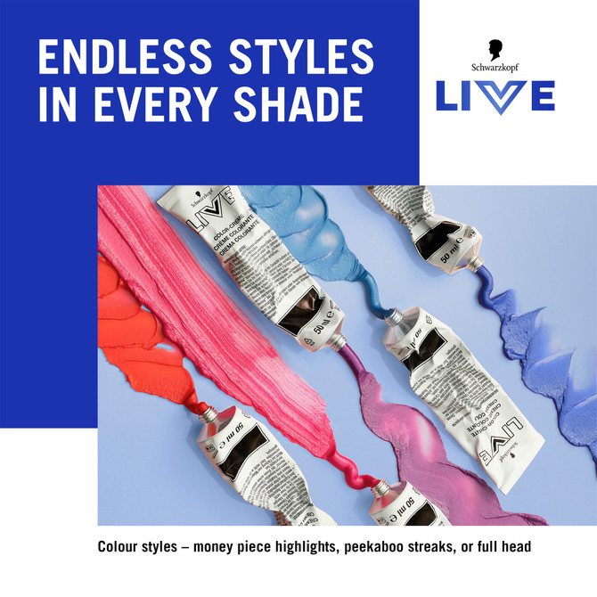 Schwarzkopf Live Colour Red Hair Dye Pillar Box Red Semi Permanent 75ml