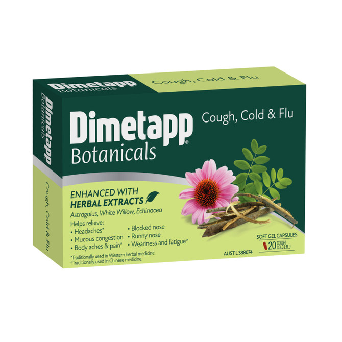 Dimetapp Botanicals Cough Cold & Flu 20 Capsules