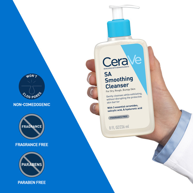 CeraVe Salicylic Acid SA Smoothing Cleanser 236ml, with Ceramides