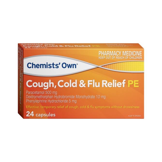 Chemists Own Cough, Cold & Flu Relief PE 24 Capsules