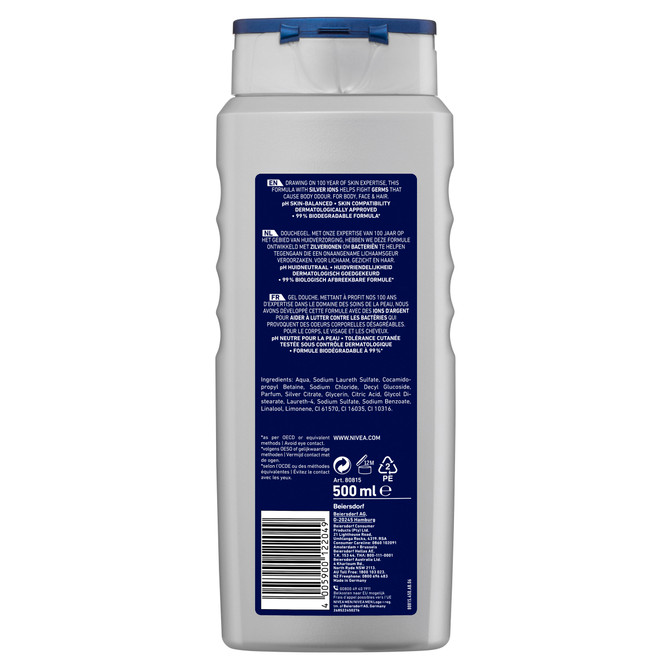 NIVEA MEN Silver Protect Shower Gel 500ml