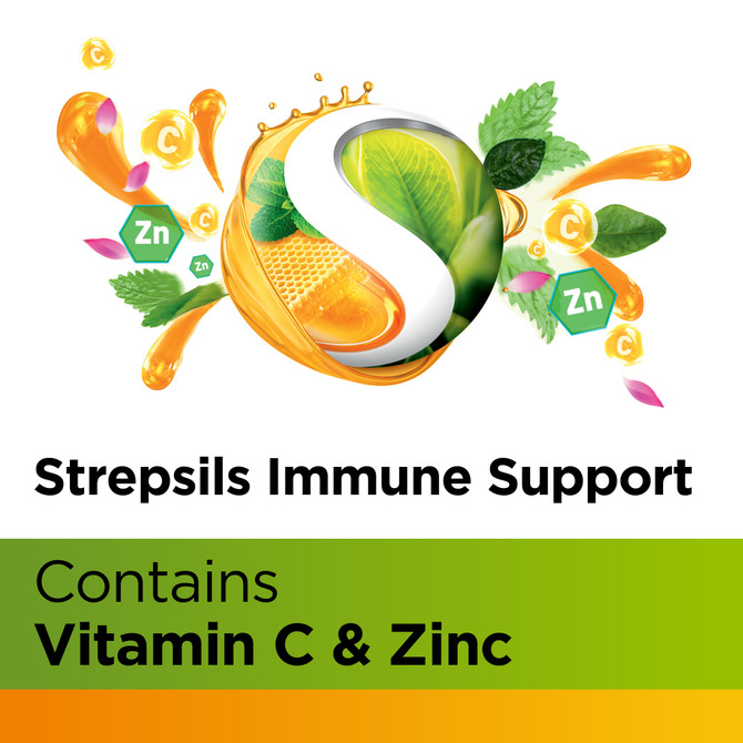 Strepsils Herbal Immune Support Lozenges Honey Lemon 16s
