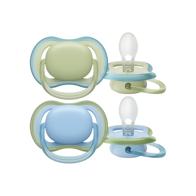Philips Avent Ultra Air Soother, 0-6 months, Plain Mixed 2-pack, SCF085/28