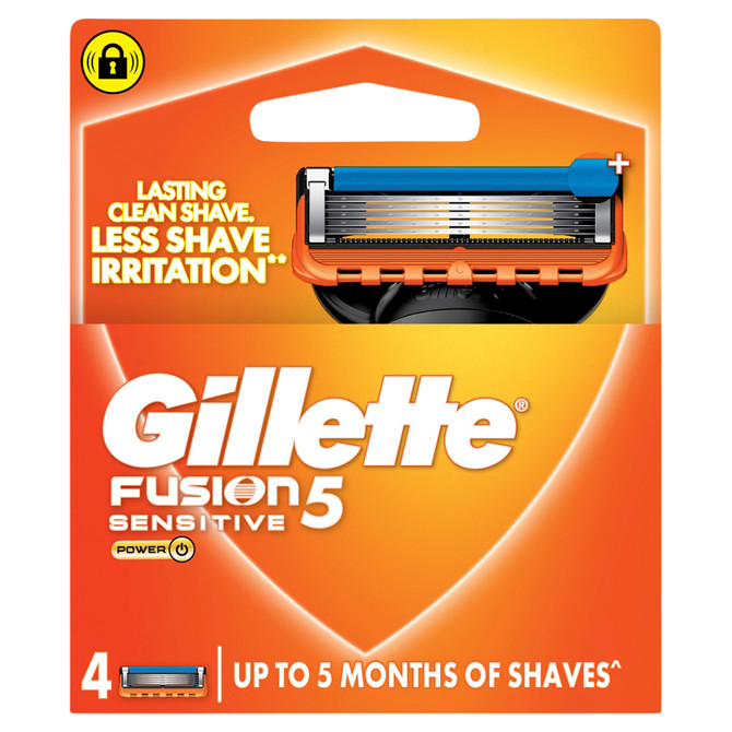 Gillette Fusion5 Power Razor Blade Refills, 4 Count, Men's Shave Care