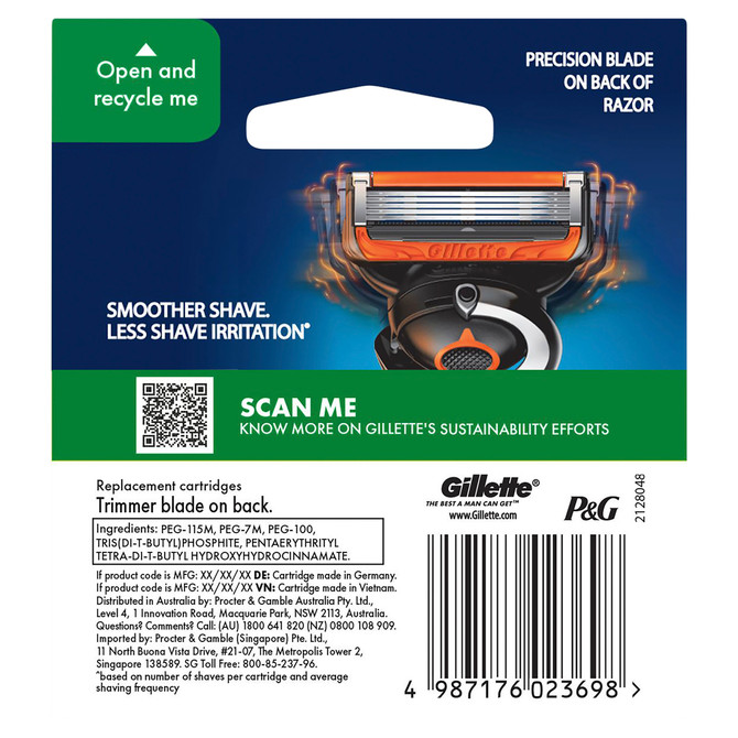 Gillette ProGlide 5 Razor Blades 4 cartridges count, Shave Care