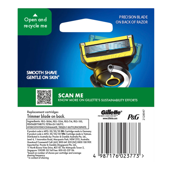 Gillette ProShield 5 Razor Blades cartridges 4 count, Shave Care