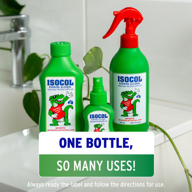 Isocol Rubbing Alcohol Antiseptic 450mL Spray Bottle