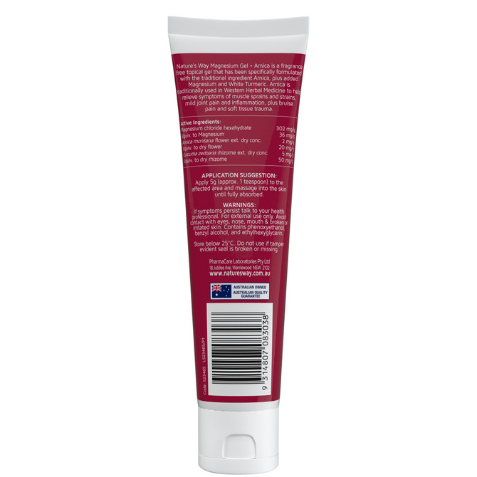 Nature's Way Magnesium Gel + Arnica with White Turmeric 100g