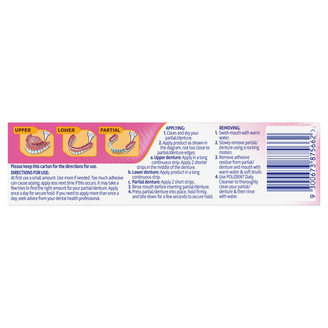 Polident Max Hold + Comfort Partial & Denture Adhesive 40 g