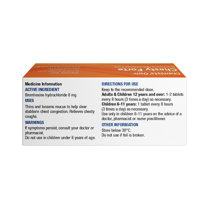 Chemists Own Chesty Forte 8mg 50 Tablets
