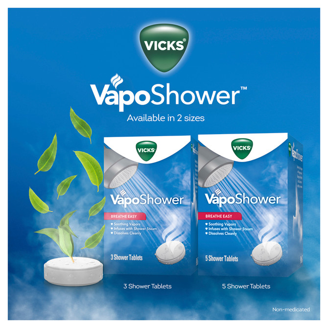 Vicks VapoShower Decongestant Shower Tablets 5 Pack