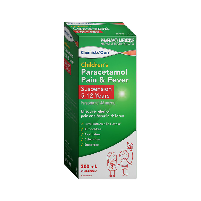 Chemists' Own Children's Paracetamol Pain & Fever Suspension 5 -12 Years 200mL