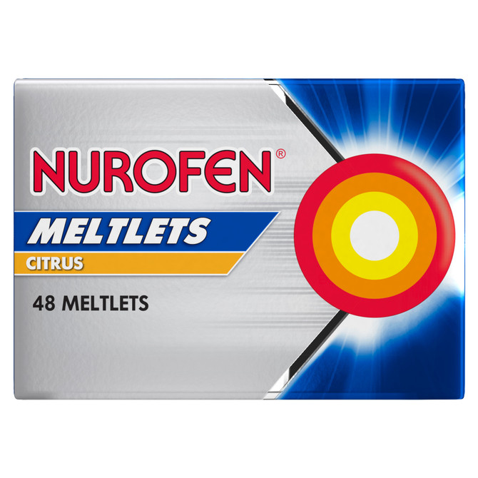Nurofen Meltlets Pain Relief Citrus 200mg Ibuprofen 48 pack