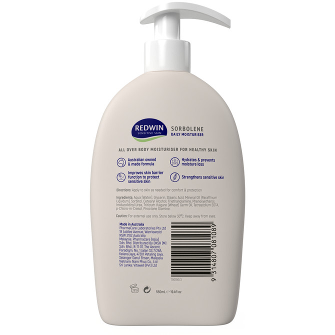 Redwin Sorbolene Moisturiser 550mL