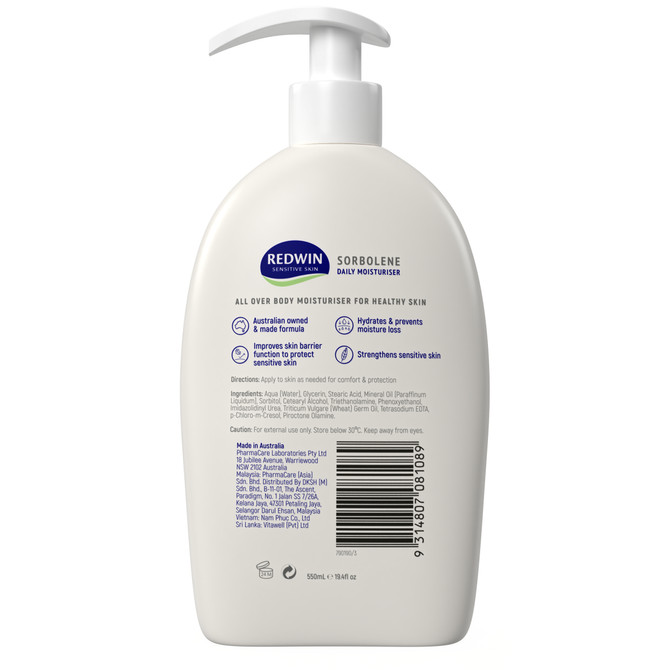 Redwin Sorbolene Moisturiser 550mL