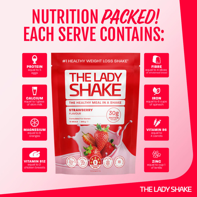 The Lady Shake Meal Replacement Strawberry 840g