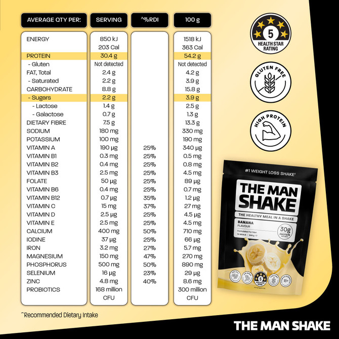 The Man Shake Meal Replacement Banana 840g