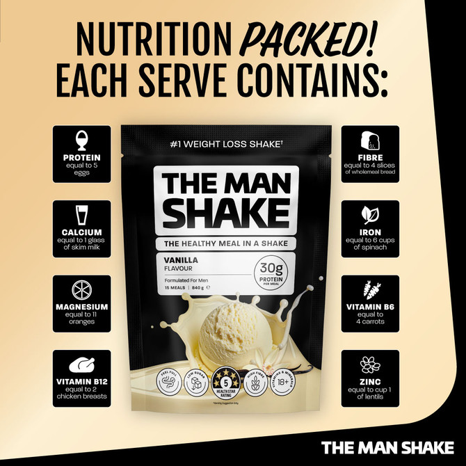 The Man Shake Meal Replacement Vanilla 840g