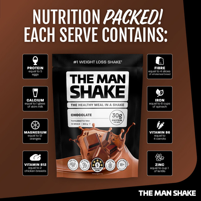 The Man Shake Meal Replacement Chocolate 840g