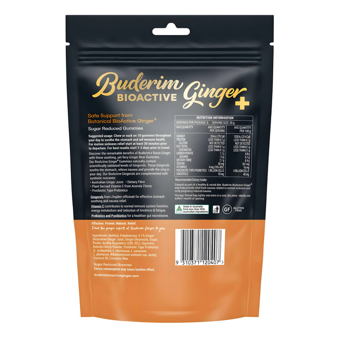 Buderim Bioactive Ginger+ Gummie Bears 150g