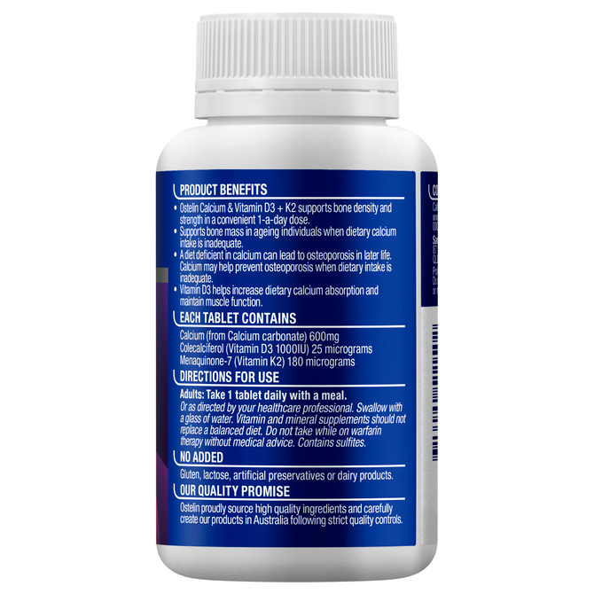 Ostelin Calcium & Vitamin D3 + K2 60 Tablets