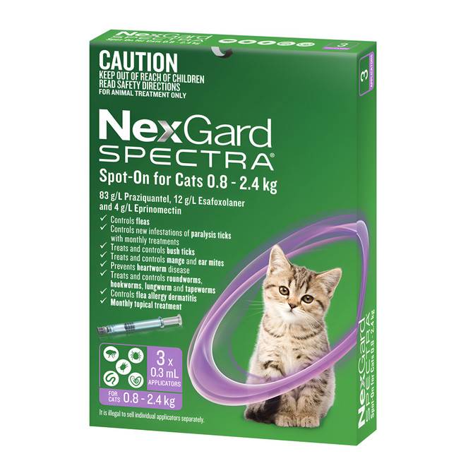 Nexgard Spectra Spot On For Cats 0.8 - 2.4kg 3 Pack