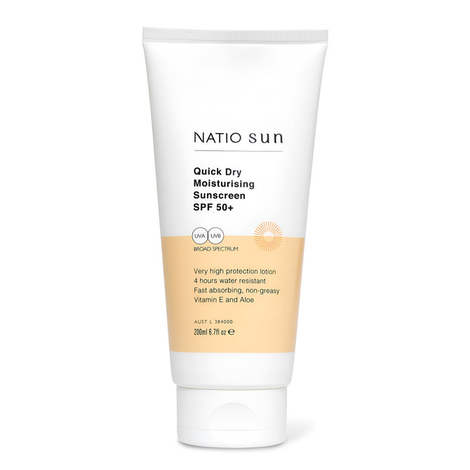 Natio Sun Quick Dry Moisturising Sunscreen SPF 50+ 200ml