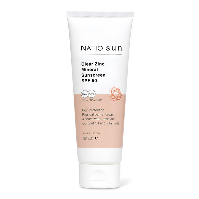 Natio Sun Clear Zinc Mineral Sunscreen SPF 50 100g
