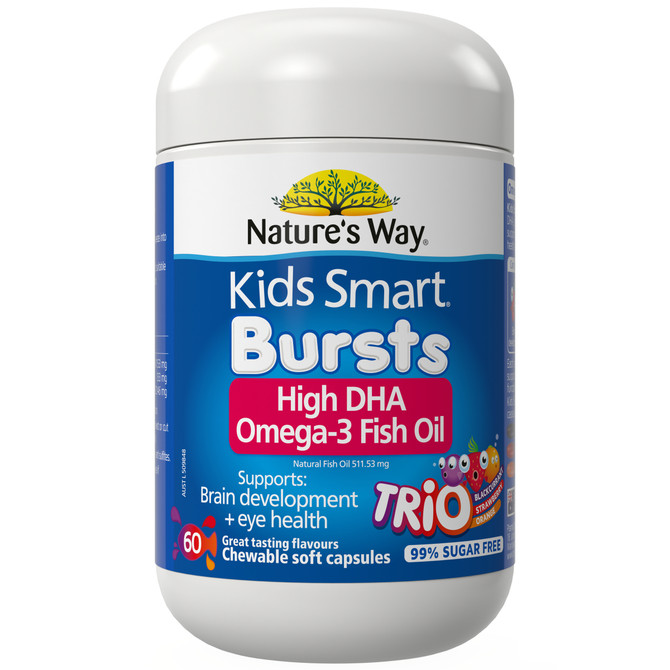 Nature's Way Kids Smart Bursts High DHA Omega-3 Fish Oil Trio 60s