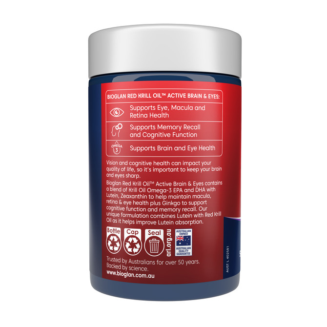 Bioglan Red Krill Oil™ Active Brain & Eyes 60 Capsules