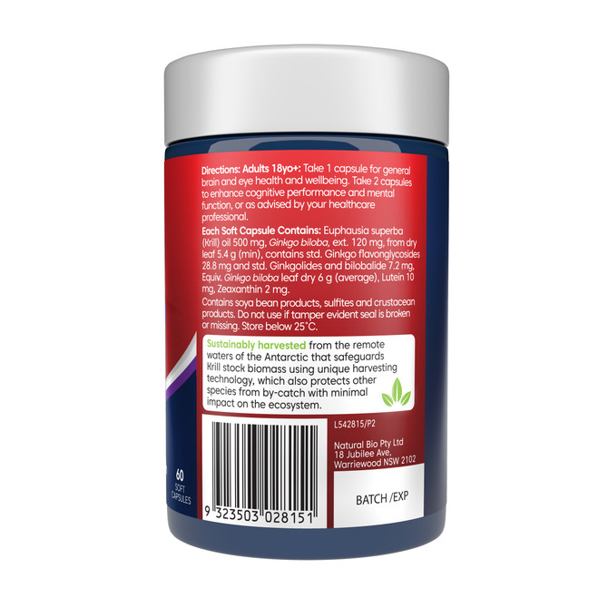 Bioglan Red Krill Oil™ Active Brain & Eyes 60 Capsules