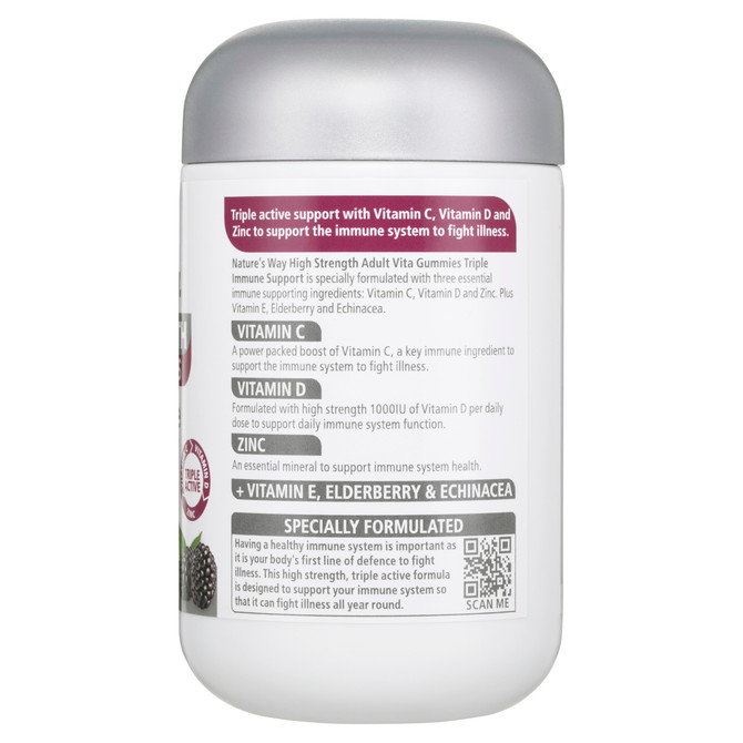 Nature's Way High Strength Adult Vita Gummies Triple Immune Support 50's