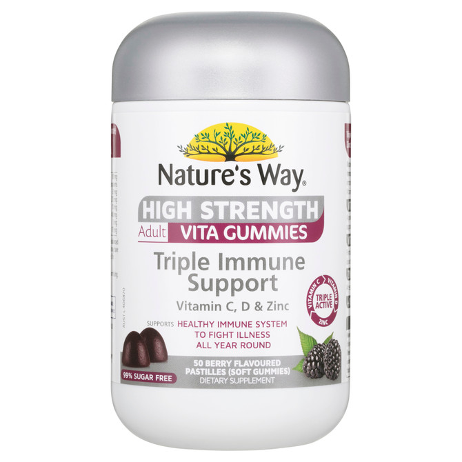 Nature's Way High Strength Adult Vita Gummies Triple Immune Support 50's