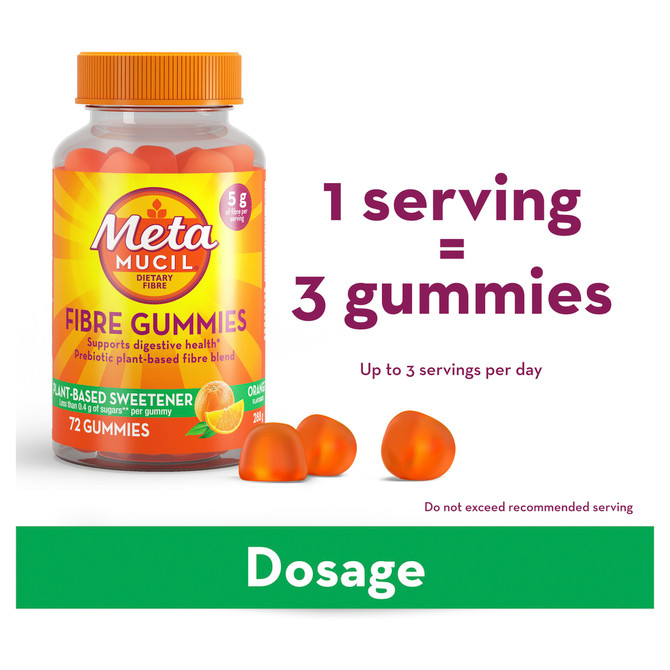 Metamucil Daily Fibre Gummies Supplement 72 Pack