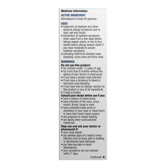 Chemists' Own Allergy Relief Nasal Spray 50mcg 60 