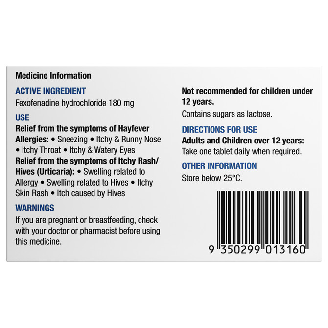 Chemists' Own Fexo Tablets 180mg 30