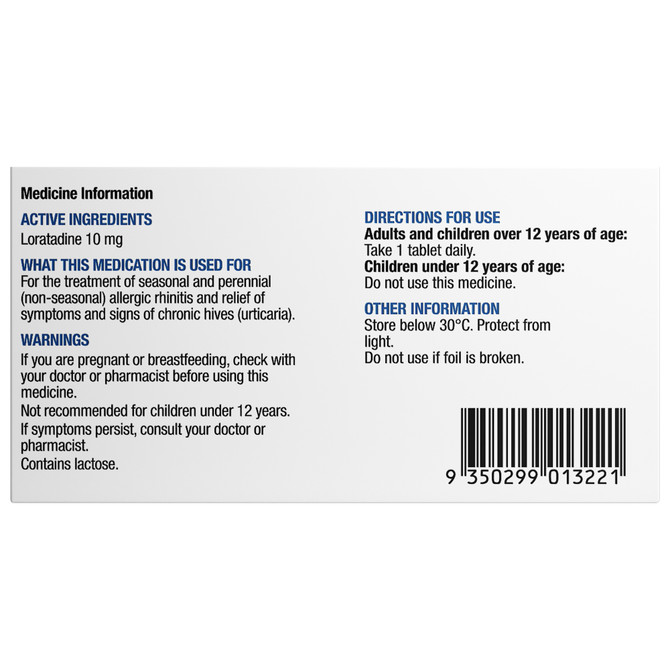Chemists' Own Loratadine Hayfever & Allergy Relief Tablets 10mg 30