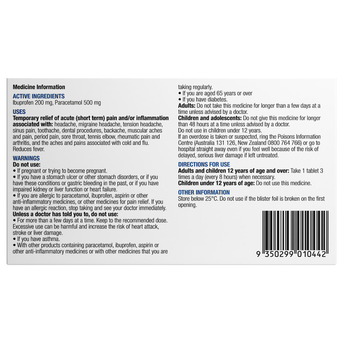 Chemists' Own Ibuprofen + Paracetamol Duo Tablets 12