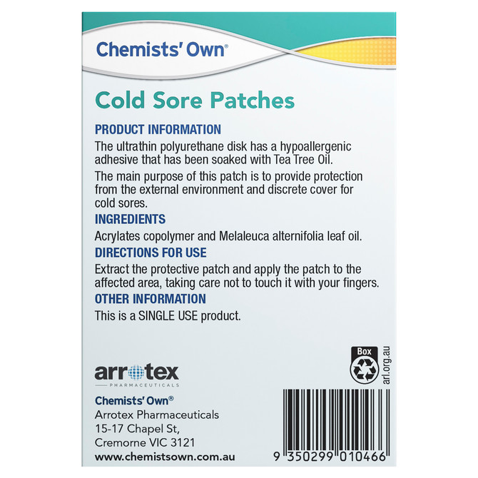 Chemists' Own Cold Sore Patches 12