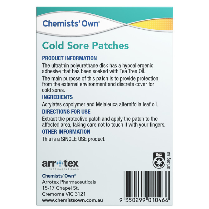 Chemists' Own Cold Sore Patches 12