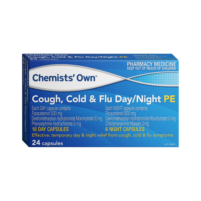 Chemists Own Cough, Cold & Flu Day/Night PE Capsules 24
