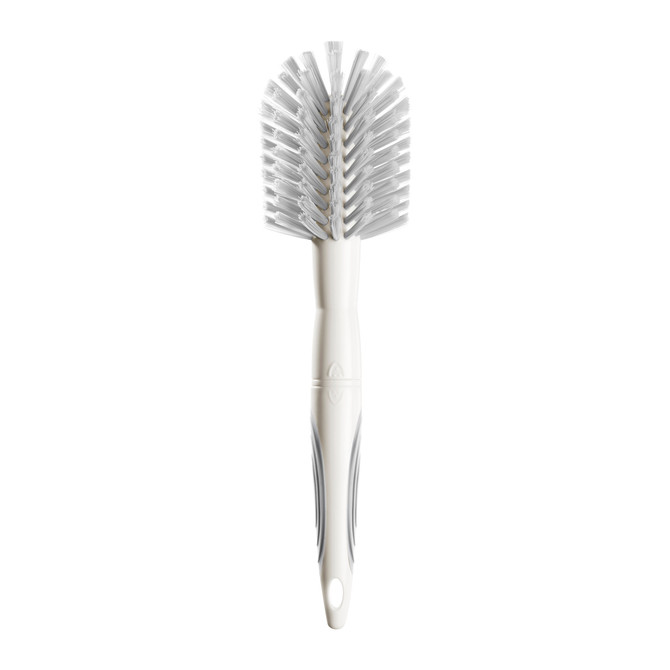 Tommee Tippee 2in1Clean Bottle and Teat Brush, Extra Wide, Soft Yet Durable Nylon Bristles for Scratch-Free Clean, Easy-Grip Handle with Teat Cleaner Inside