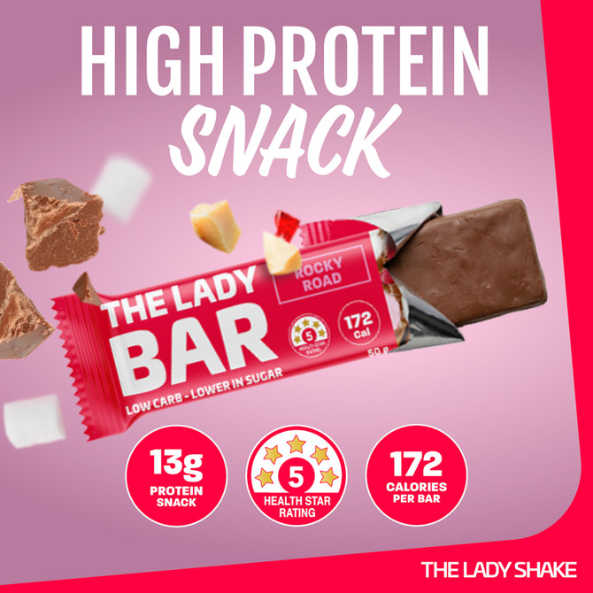 The Lady Bar High Protein Rocky Road 50g