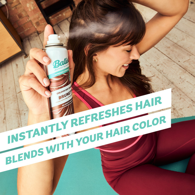 Batiste Brunette Dry Shampoo |Peach & Vanilla Praline Fragrance | Tinted Formula |No white residue | 350mL