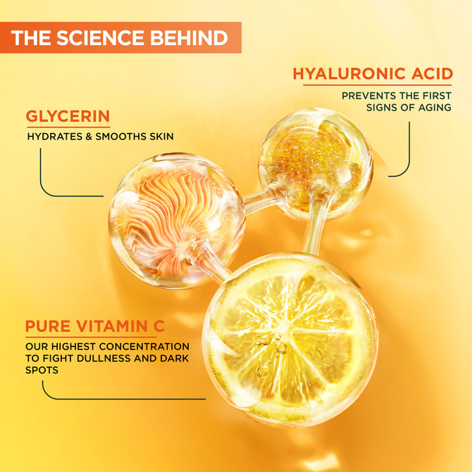Garnier Vitamin C Brightening Night Serum 30mL, Radiance Boosting Overnight Facial Serum