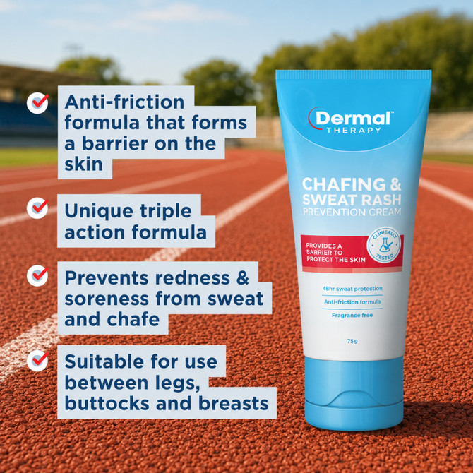 Dermal Therapy Chafing & Sweat Rash Prevention Cream 75g