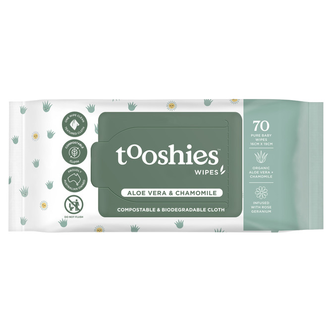 tooshies Eco Wipes Aloe Vera & Chamomile Baby Wipes 70pk